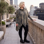 Wintershirt aus weichem Baumwolljersey mit Stretch in A-Linie Rollkragen mit Tunnelzug