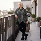 Wintershirt aus weichem Baumwolljersey mit Stretch in A-Linie Rollkragen mit Tunnelzug