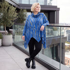 Wintershirt aus Baumwolle in A-Linie mit weichem Rollkragen Tunnelzug und Zipfelsaum