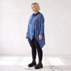 Wintershirt aus Baumwolle in A-Linie mit weichem Rollkragen Tunnelzug und Zipfelsaum