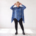 Wintershirt aus Baumwolle in A-Linie mit weichem Rollkragen Tunnelzug und Zipfelsaum