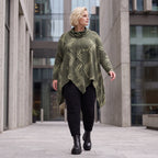 Wintershirt aus Baumwolljersey mit Rollkragen Tunnelzug und Zipfelsaum in A-Linie weich