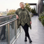Wintershirt aus Baumwolljersey mit Rollkragen Tunnelzug und Zipfelsaum in A-Linie weich