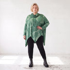 Wintershirt aus weichem Baumwolljersey mit Stretch in A-Linie mit Rollkragen Zipfelsaum