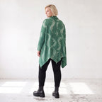 Wintershirt aus weichem Baumwolljersey mit Stretch in A-Linie mit Rollkragen Zipfelsaum