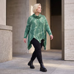 Wintershirt aus weichem Baumwolljersey mit Stretch in A-Linie mit Rollkragen Zipfelsaum