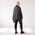 A-Linien Jerseyshirt aus Baumwolle mit Rollkragen Tunnelzug und femininem Zipfelsaum
