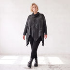 A-Linien Jerseyshirt aus Baumwolle mit Rollkragen Tunnelzug und femininem Zipfelsaum