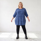 Feiner Strickpullover in A-Linie mit Stretchanteil weich wärmend Made in Italien