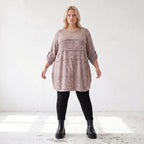 Kuschelig warmer Strickpullover in A-Linie mit Rundhalsausschnitt und Stretchkomfort