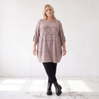 Kuschelig warmer Strickpullover in A-Linie mit Rundhalsausschnitt und Stretchkomfort