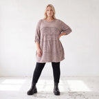 Kuschelig warmer Strickpullover in A-Linie mit Rundhalsausschnitt und Stretchkomfort