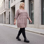 Kuschelig warmer Strickpullover in A-Linie mit Rundhalsausschnitt und Stretchkomfort