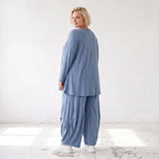 Langarmshirt in Glockenform aus weichem Stretchstoff mit Rundhalsausschnitt Basic