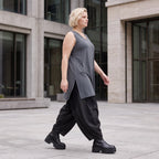 Slinkytop mit V-Ausschnitt geradem Schnitt und seitlichen Schlitzen aus Stretchmaterial