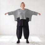 Kastiger Strickpullover mit Rundhals aus weicher Baumwolle und Acryl warm für den Winter