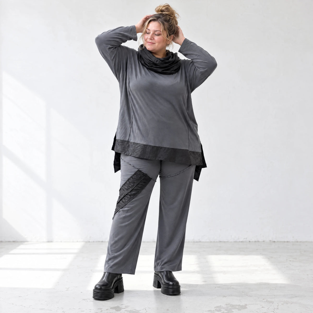 Jerseyhose mit elastischem Bund aus weichem Stretchstoff im geraden Komfortschnitt