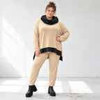 Karottenleggings aus Viskosejersey mit Elasthan schmal geschnitten mit elastischem Bund