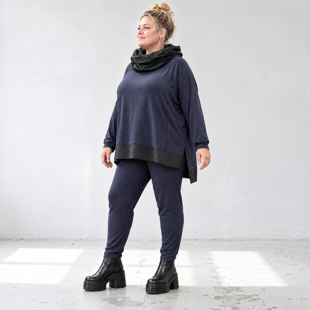Winter Karottenleggings aus warmem Viskosejersey mit Stretch und bequemem Dehnbund