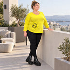 Shirt in leuchtendem Gelb aus weichem Stretchjersey mit Rundhalsausschnitt und 7/8-Arm