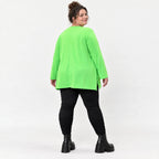 Langarmshirt in Grün aus feinem warmem Stretchjersey aus Italien mit fließender A-Linie
