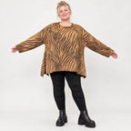 Feinstrickshirt in Braun/Schoko mit fließender A-Linie weich und flauschig aus Italien