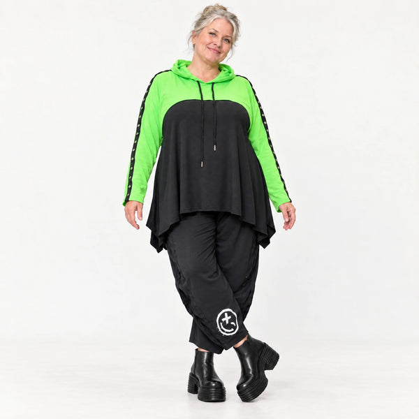 Überwurf in frischem Grün aus weichem Stretchjersey mit gerader Form und Vokuhilalinie