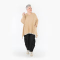  A-Form Bigshirt von AKH Fashion aus Baumwolle, 1110.02307, Beige, Ausgefallen, Zeitlos