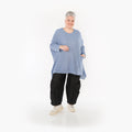  A-Form Bigshirt von AKH Fashion aus Baumwolle, 1110.02307, Jeansblau, Ausgefallen, Zeitlos