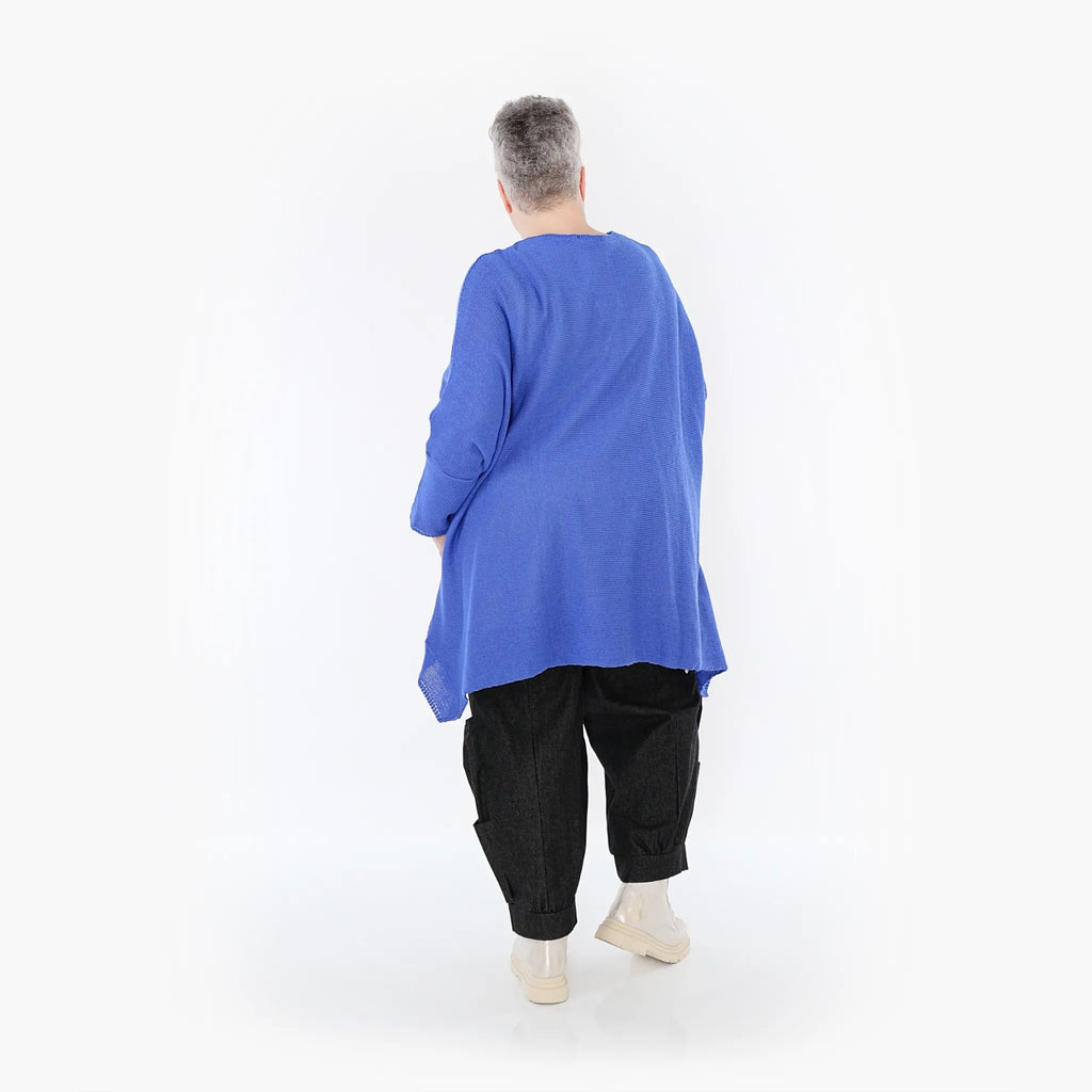  A-Form Bigshirt von AKH Fashion aus Baumwolle, 1110.02307, Royalblau, Ausgefallen, Zeitlos