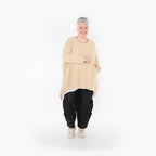  A-Form Bigshirt von AKH Fashion aus Baumwolle, 1110.02307, Sand, Ausgefallen, Zeitlos, Schick