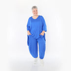 Ballonhose von AKH Fashion aus Viskose, 1233.08069, Royalblau, Ausgefallen, Zeitlos