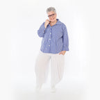 Damen Hose Lagenlook Viskose Weiß, Ballonschnitt, aufgesetzte Taschen, Oversize große Größen – AKH Basics