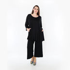 AKH Fashion Bigshirt in Glocken-Form, aus Viskose, 1233.01892, Schwarz, Ausgefallen, Zeitlos