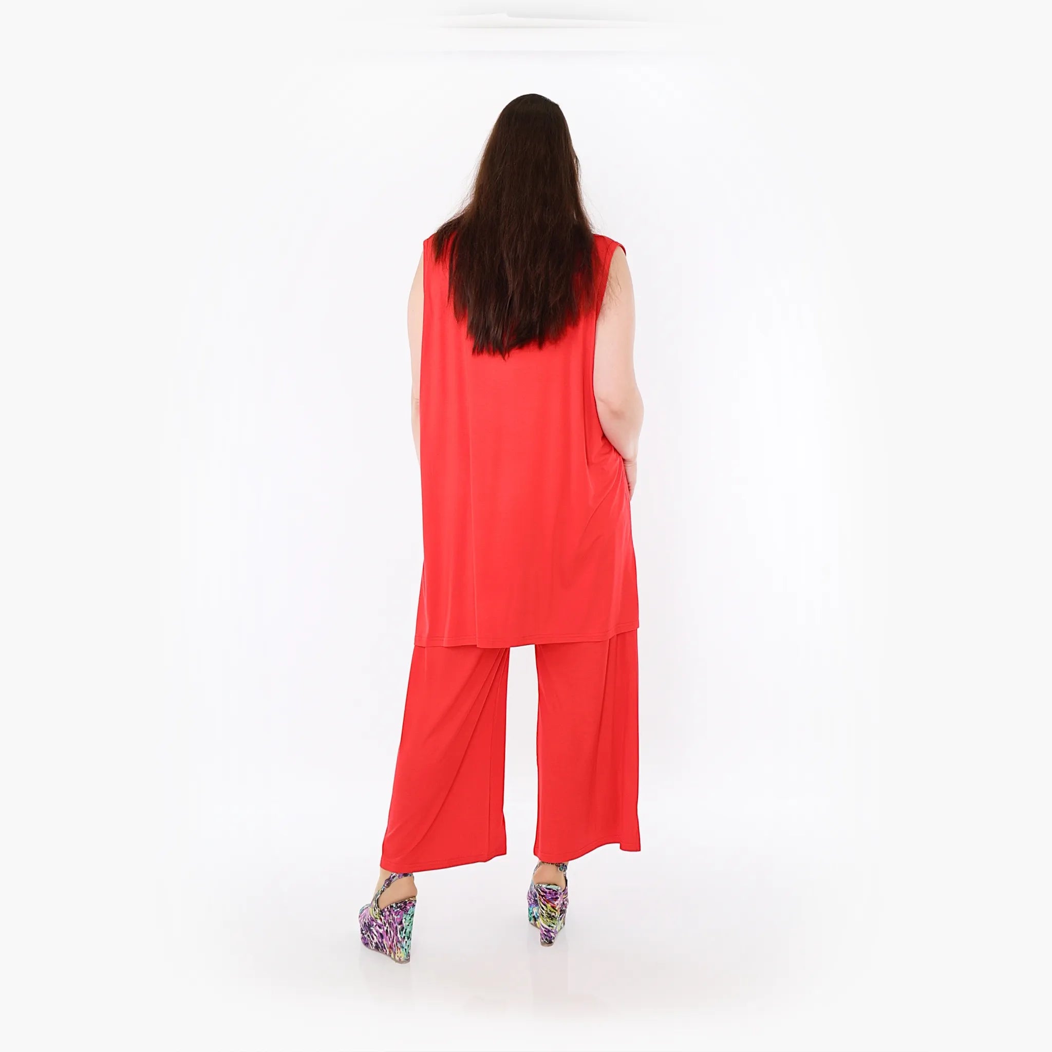  AKH Fashion Hose in gerader Form, aus Viskose, 1233.00225, Rot, Ausgefallen, Zeitlos