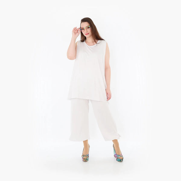 AKH Fashion Top in gerader Form, aus Viskose, 1233.06675, Weiß, Ausgefallen, Zeitlos
