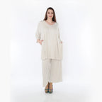  AKH Fashion Bigshirt in gerader Form, aus Viskose, 1233.07054, Beige, Ausgefallen, Zeitlos