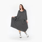 Ballonkleid von AKH Fashion aus Materialmix, 1289.06025, Schwarz/Weiß, Schick, Modern