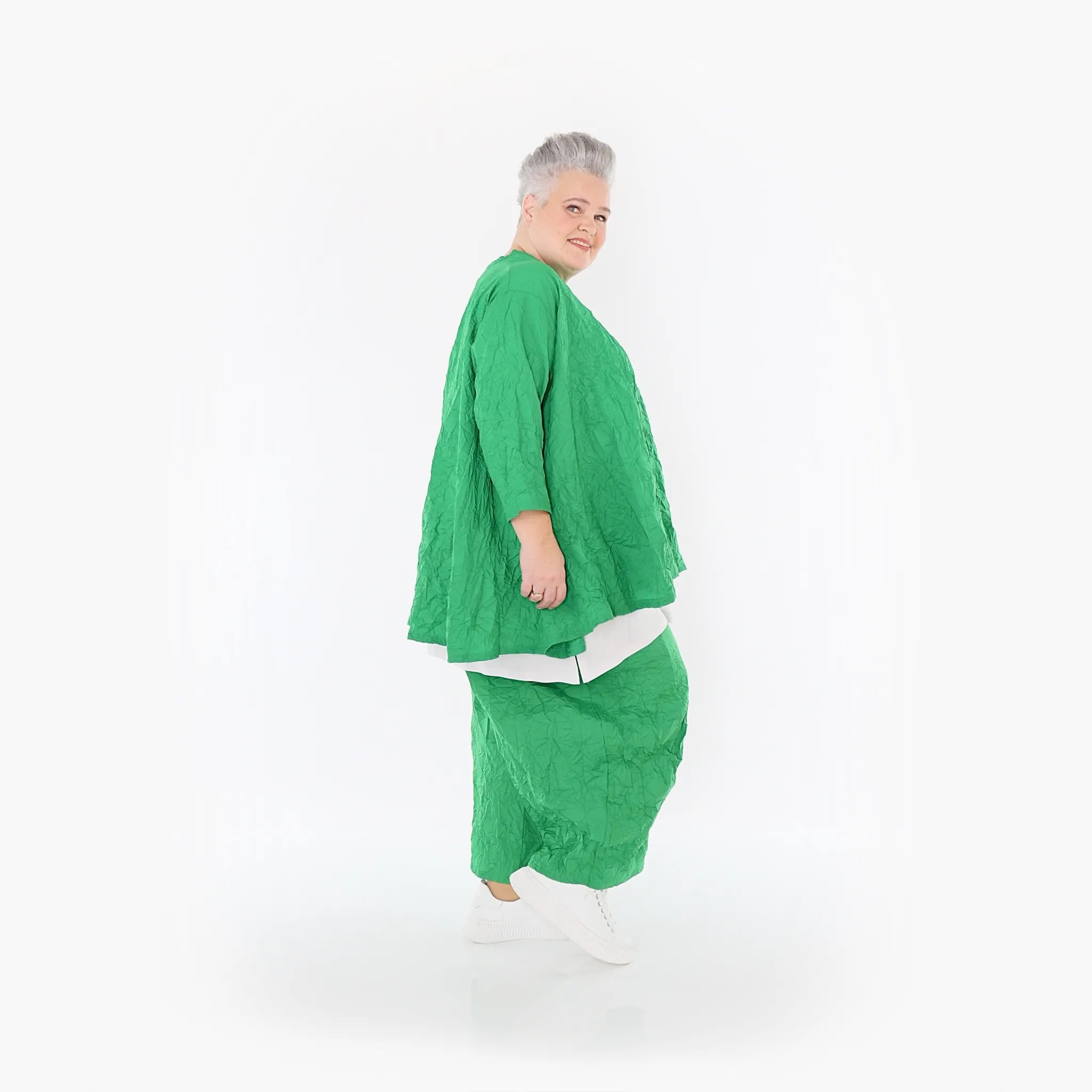 A-Form Bigshirt von AKH Fashion aus Materialmix, 1372.00593, Grün, Ausgefallen, Zeitlos