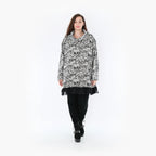  A-Form Bigshirt von AKH Fashion aus Baumwolle, 1376.01919, Grau-Schwarz, Buchstaben, Schick