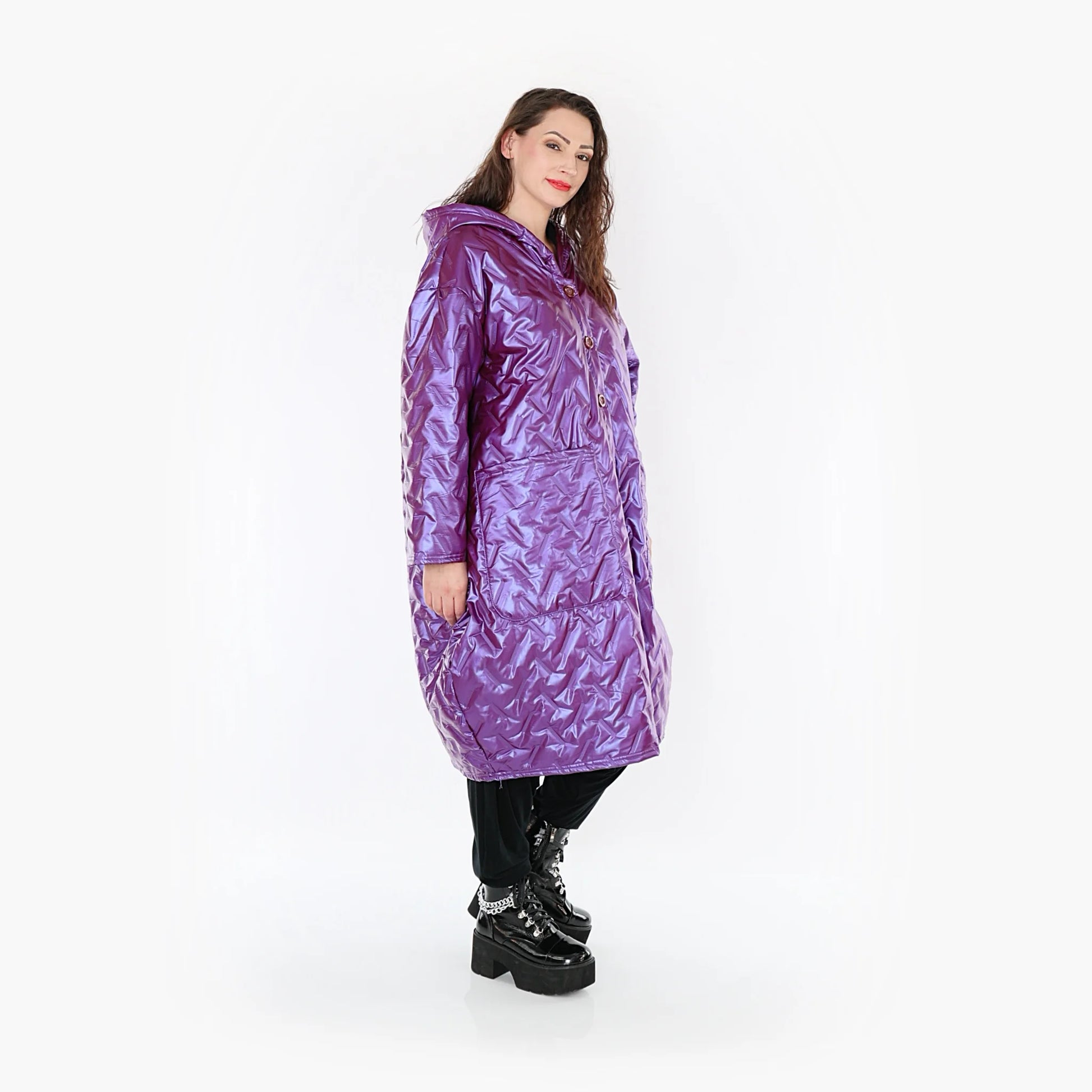  Ballonmantel von AKH Fashion aus Polyester, 1387.06986, Fuchsia, Grafik, Schick, Modern