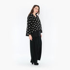  AKH Fashion Jacke in gerundeter Form, aus Materialmix, 1392.06073, Schwarz-Grau, Schick