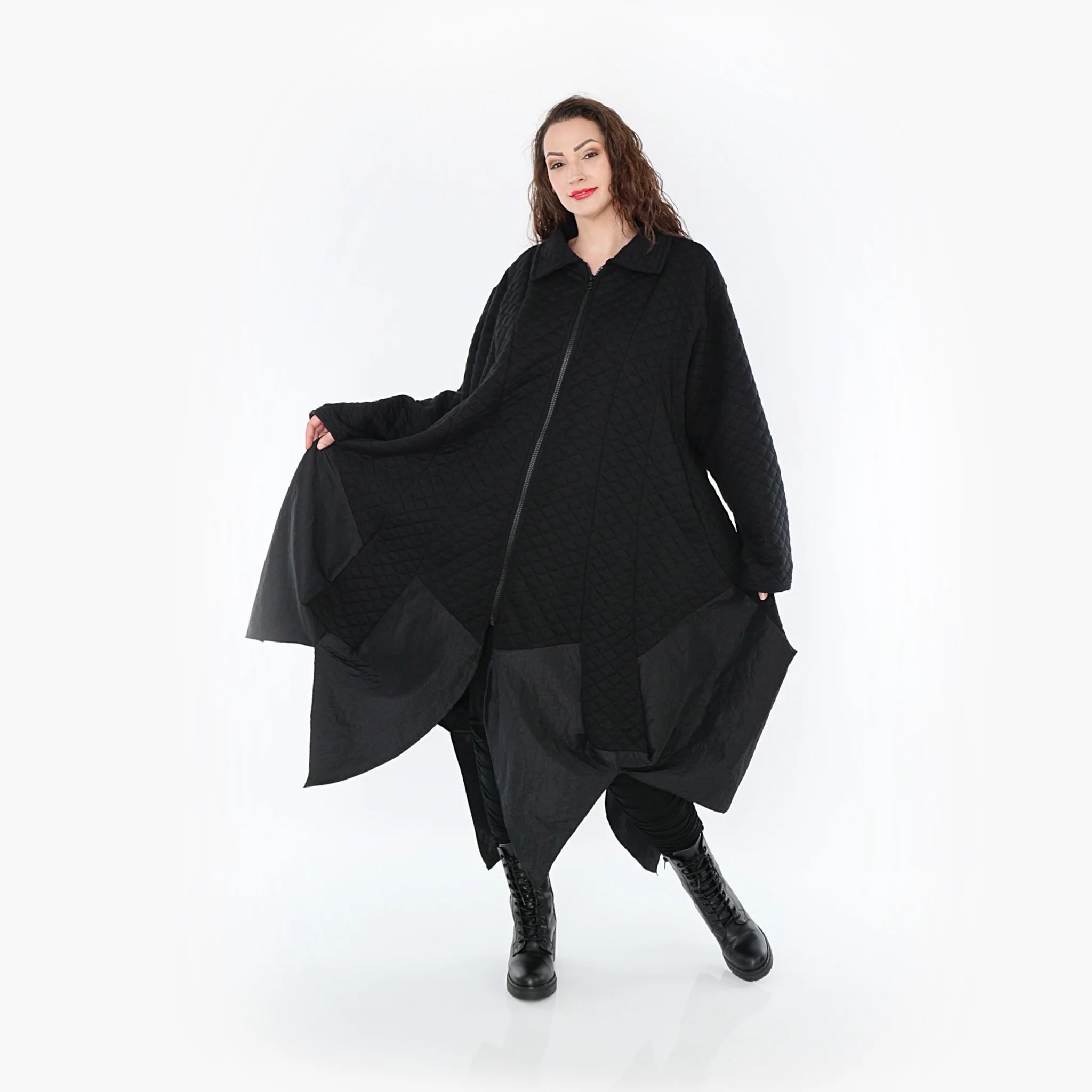 Ballonmantel von AKH Fashion aus Materialmix, ausgefallene, zeitlose Lagenlook Mode