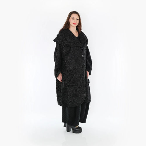  Ballonmantel von AKH Fashion aus Materialmix, 1400.01776, Schwarz, Schick, Modern, Bequem