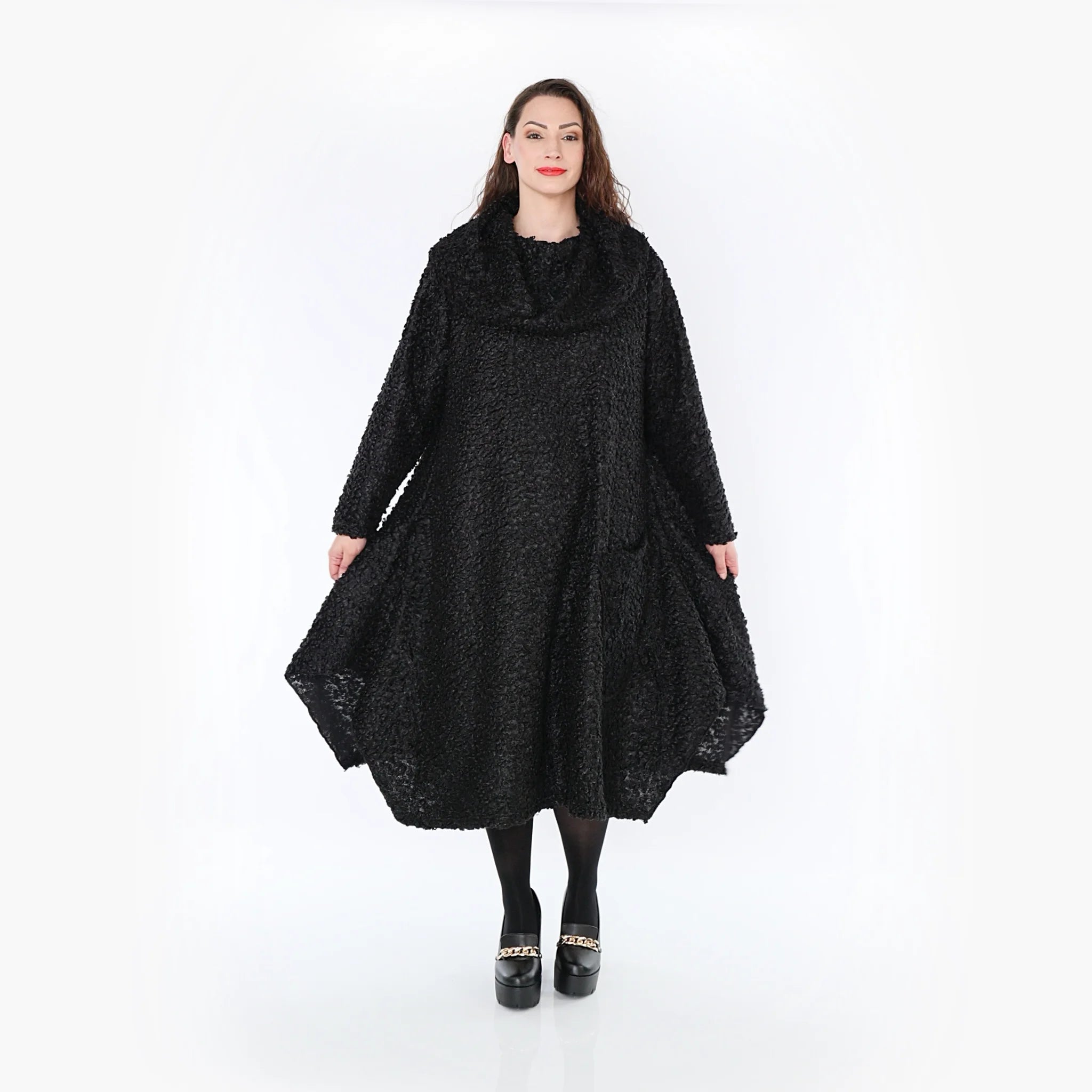 A-Form Kleid von AKH Fashion aus Materialmix, ausgefallene, zeitlose Lagenlook Mode