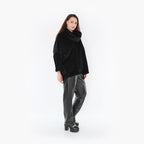  AKH Fashion Bigshirt in kastiger Form, aus Polyester, 1413.03091, Schwarz, Schick, Modern