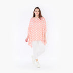  A-Form Bigshirt von AKH Fashion aus Viskose, 1417.00593, Rosa/Weiß, Schick, Modern, Bequem