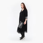  Ballonkleid von AKH Fashion aus Viskose, 1418.05909, Schwarz/Weiß, Schick, Modern, Bequem