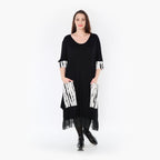  Ballonkleid von AKH Fashion aus Viskose, 1418.05909, Weiß/Schwarz, Schick, Modern, Bequem