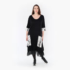 Ballonkleid von AKH Fashion aus Viskose, 1418.05909, Weiß/Schwarz, Schick, Modern, Bequem